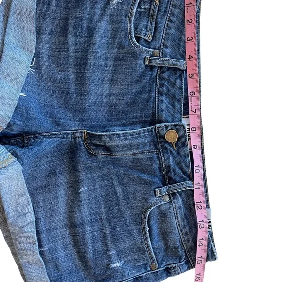 Paige rolled cuff denim shorts S 27 lightly distressed good cond no rips/flaws - Picture 5 of 7